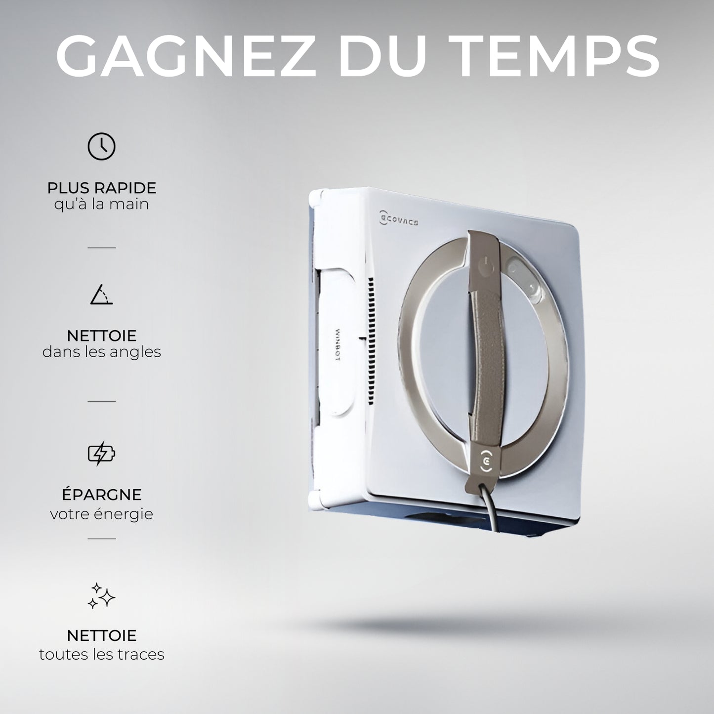 iGlass PRO Ecovacs - Robot Lave Vitre Professionnel - iGlass Cleaner