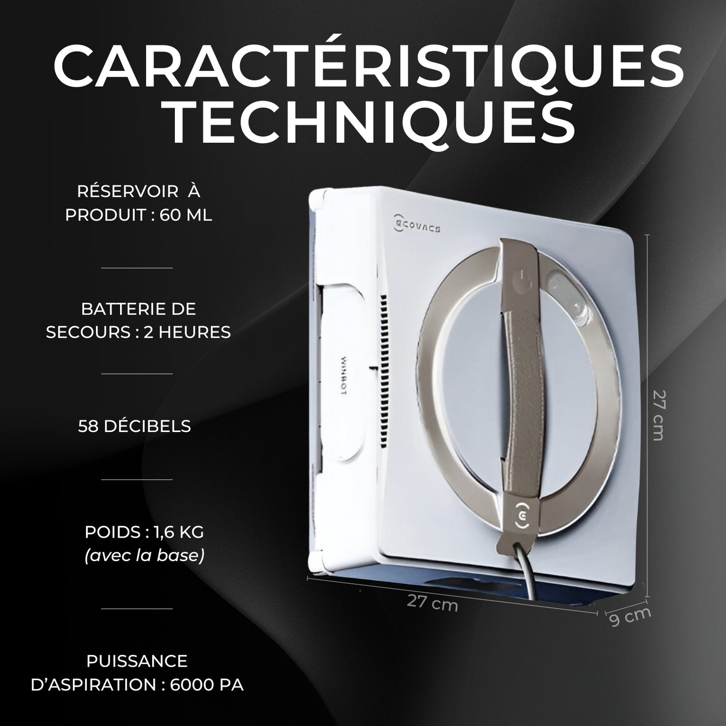 iGlass PRO Ecovacs - Robot Lave Vitre Professionnel - iGlass Cleaner