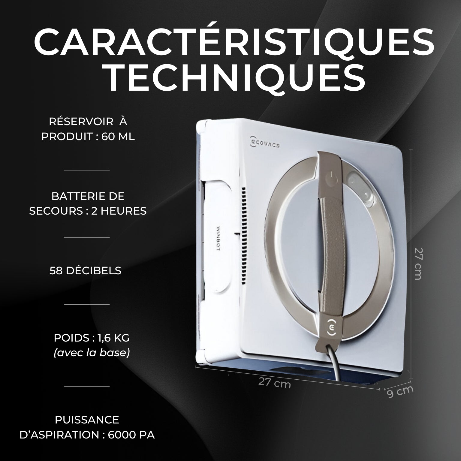 iGlass PRO Ecovacs - Robot Lave Vitre Professionnel - iGlass Cleaner